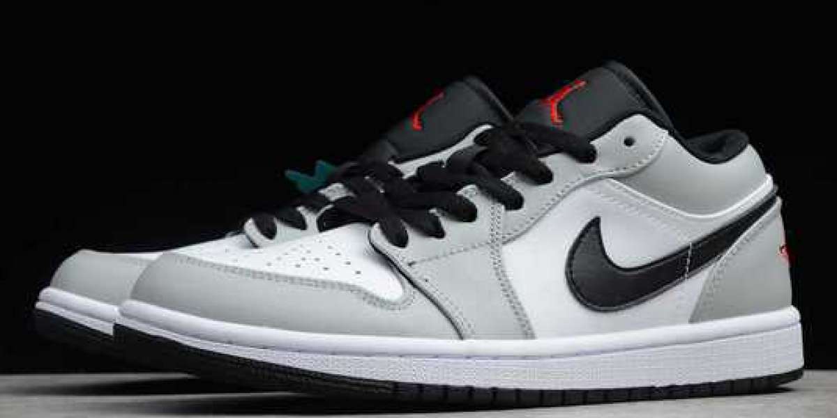 Air Jordan 1 Low Light Smoke Grey/Gym Red-White 2020 New Released 553558-030