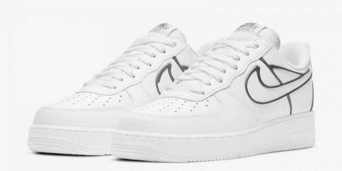 Stylish Nike Air Force 1 Low White Silver Heel Brace Coming Soon