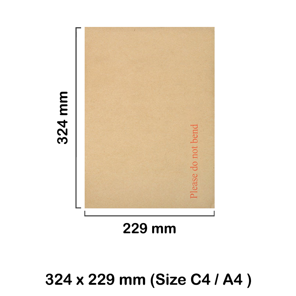 C4 Hard Board Back Manilla Envelopes "Please Do Not Bend" for A4 - 324 x 229 mm - Postage Solutions