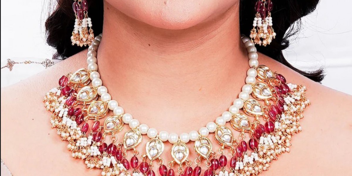 Ruby Kundan Necklace Polki Jewelry Pearl Kundan Necklace