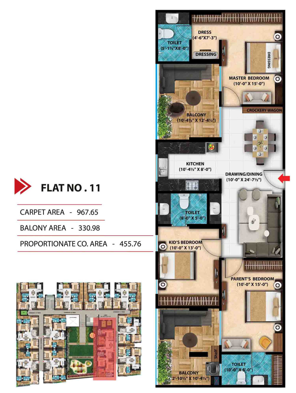 Nri Proxima Ultra Luxury 3 BHK Flat in Jagatpura