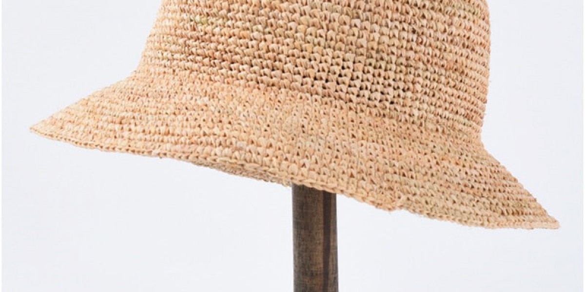 Elevate Your Style and Sun Protection with Our Crochet Bucket Hat Featuring Premium Raffia